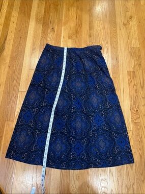 Y2K Women's Blue Patterned A-Line Skirt